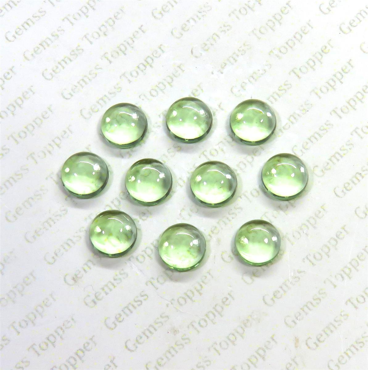 Green Amethyst 10x10 mm Round Cabochon